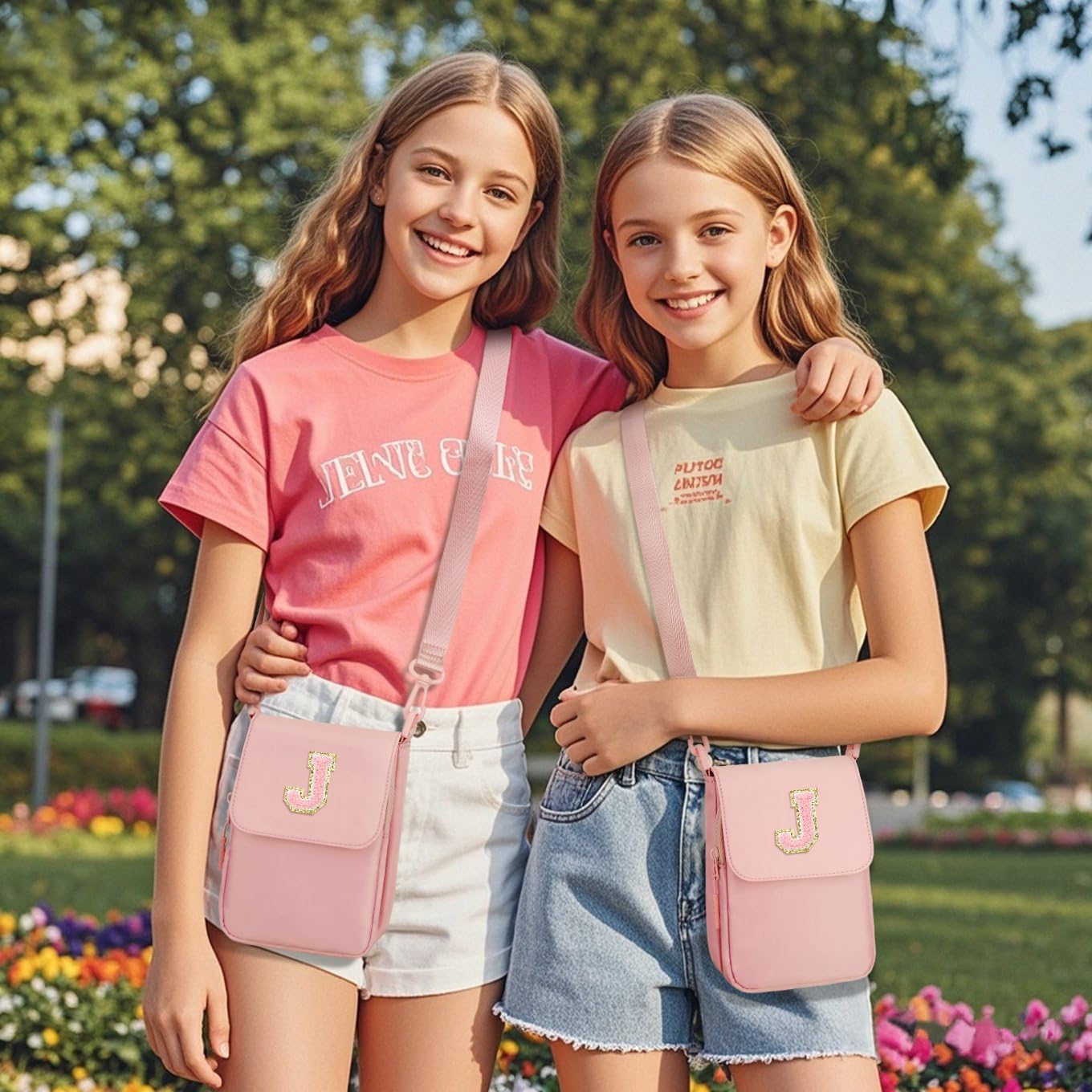 Birthday Gifts for Girls Crossbody Purse Small Initial Cell Phone Toddler Purse Crossbody Bags,Pink-J - Image 3