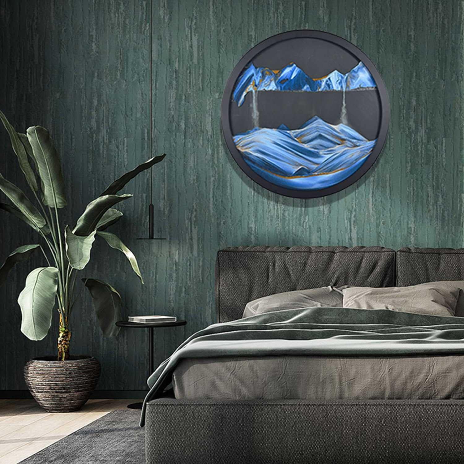 Circular Sand Art Liquid Motion 3D Moving Sand Art Decor Picture Deep Sea Sand Art