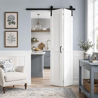 SMARTSTANDARD 30" x 84" H-Shape Bifold Barn Door with Hardware Kits