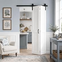 SMARTSTANDARD 28" x 84" H-Shape Bifold Barn Door with Hardware Kits