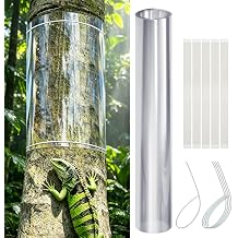 Tree Guard for Iguana Prevention with Zip Ties, Thickened Transparent PVC Tree Trunk Protector, Squirrel Rodent Cat Climbing Prevention, Weatherproof Reusable Tree Wrap with Strong Adhesive 16x48IN