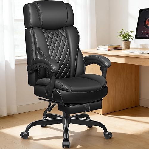 Miniatura 2 de Silla de oficina ejecutiva, sillas de juegos con reposapiés, silla de escritorio de oficina en casa, sillas ergonómicas para computadora con soporte
