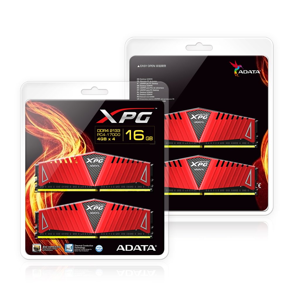 ADATA XPG Z1 DDR4 2133MHz (PC4 17000) 16GB (4GBx4) Memory Modules