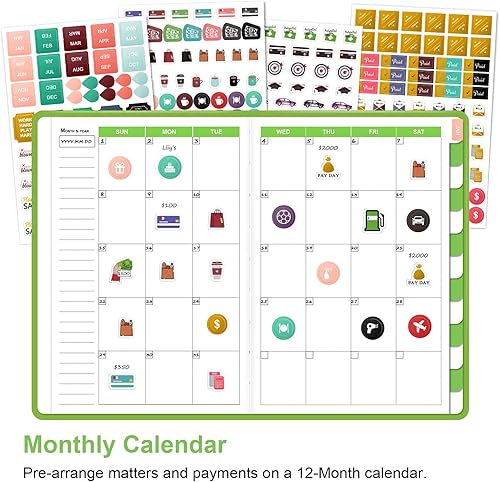 Miniatura 2 de UpUGo - Planificador de presupuesto, libro de cuentas mensuales y rastreador de facturas, organizador financiero sin fecha, cuaderno de seguimiento