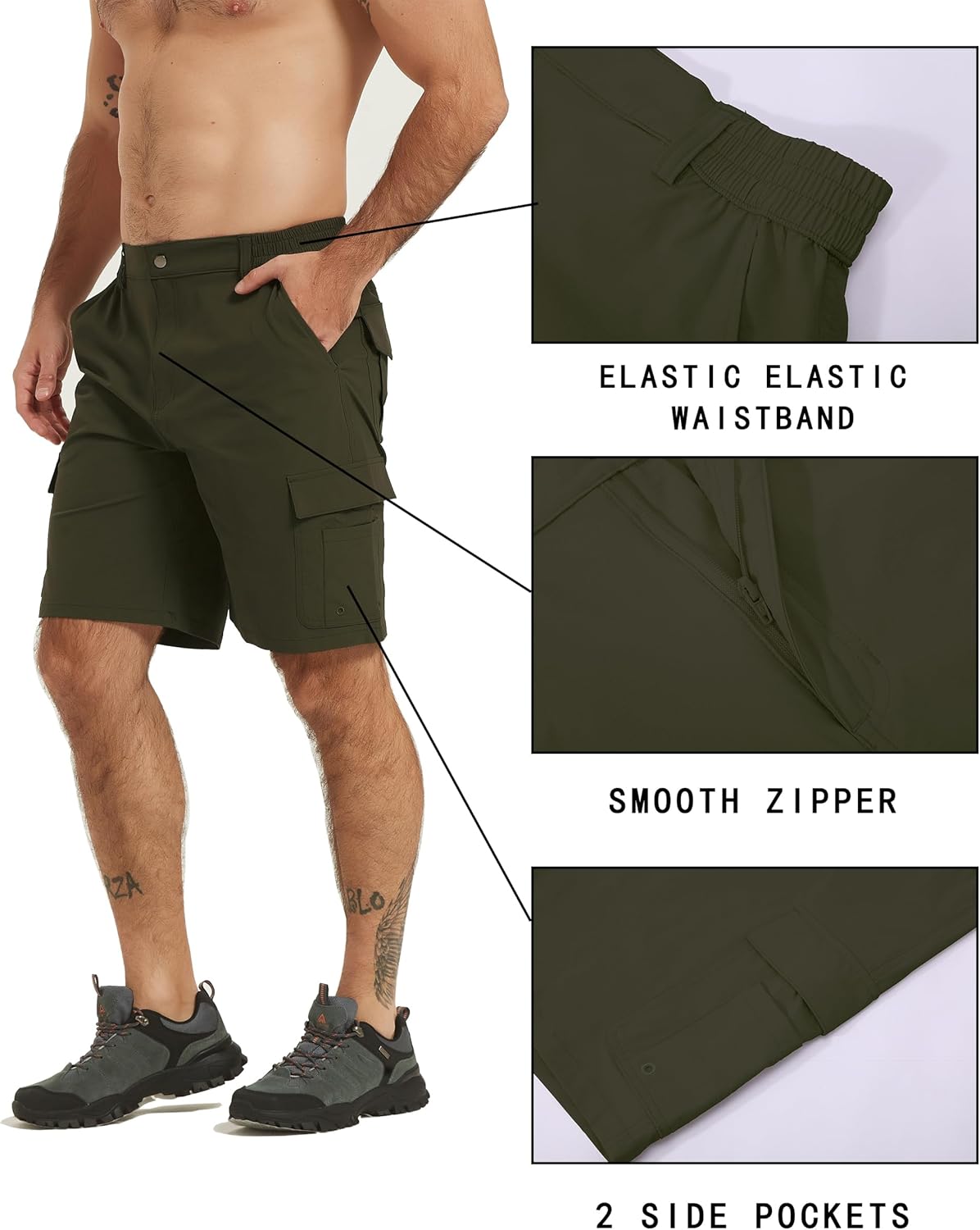 Men's Cargo Work Hiking Shorts Lightweight Quick Dry Waterproof Outdoor Golf Shorts for Men Fishing Travel Camping - Image 4
