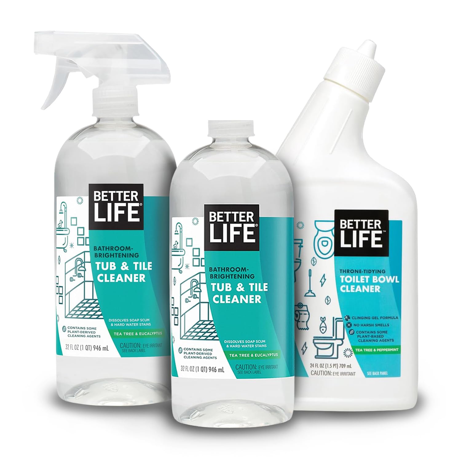 Better Life Bathroom Cleaner 32 Oz 2 Pack Toilet Bowl Cleaner 24 Oz 1 Pack
