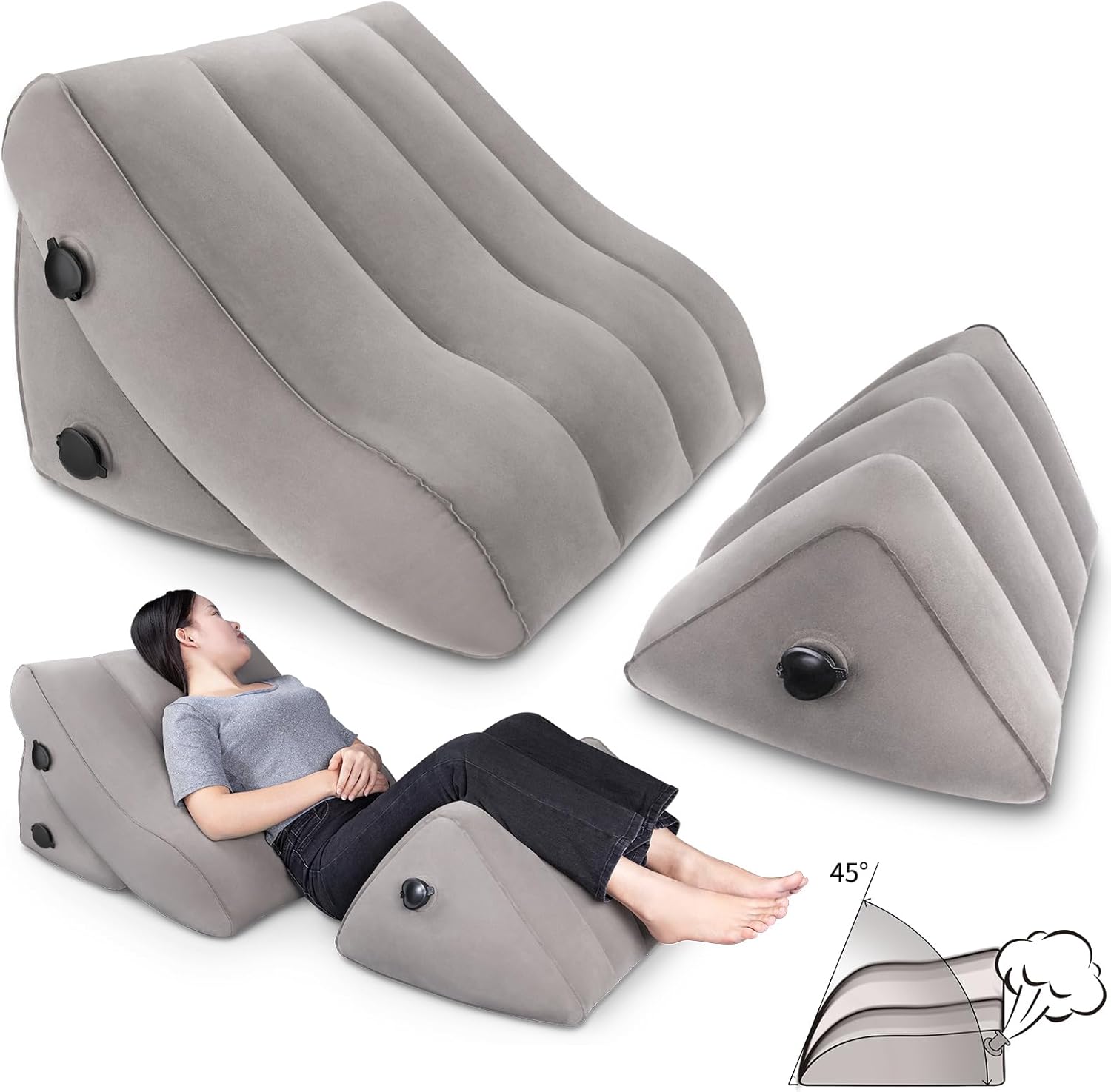 SAHEYER Inflatable Bed Wedge Pillow Set, 2 PCS Post Surgery