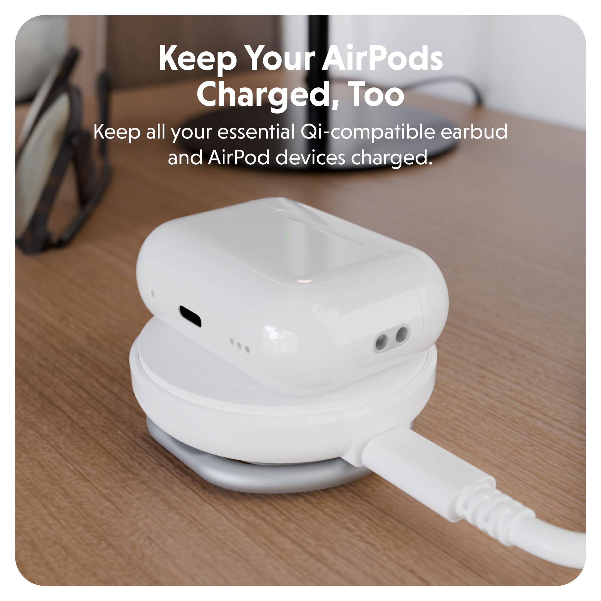 Hyper Juice 2-in-1 Wireless Charger Qi2 Magnetischer Ständer – Schnelles kabelloses Ladegerät für iPhone, Apple Watch & Qi-kompatible Geräte – Kompakte verstellbare 2-in-1-Ladestation Apple mit