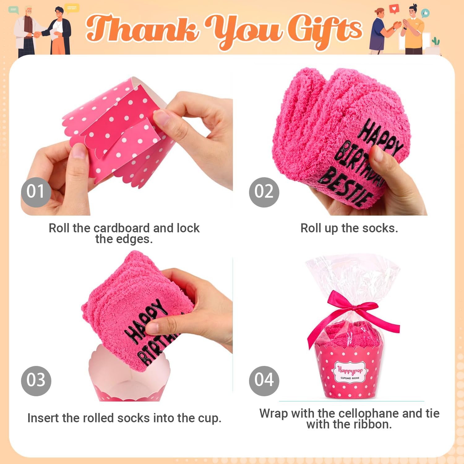 HAPPYPOP Bestfriend Gifts - Friendship Bestie Gifts, Boss Birthday Neighbor Socks - Image 7