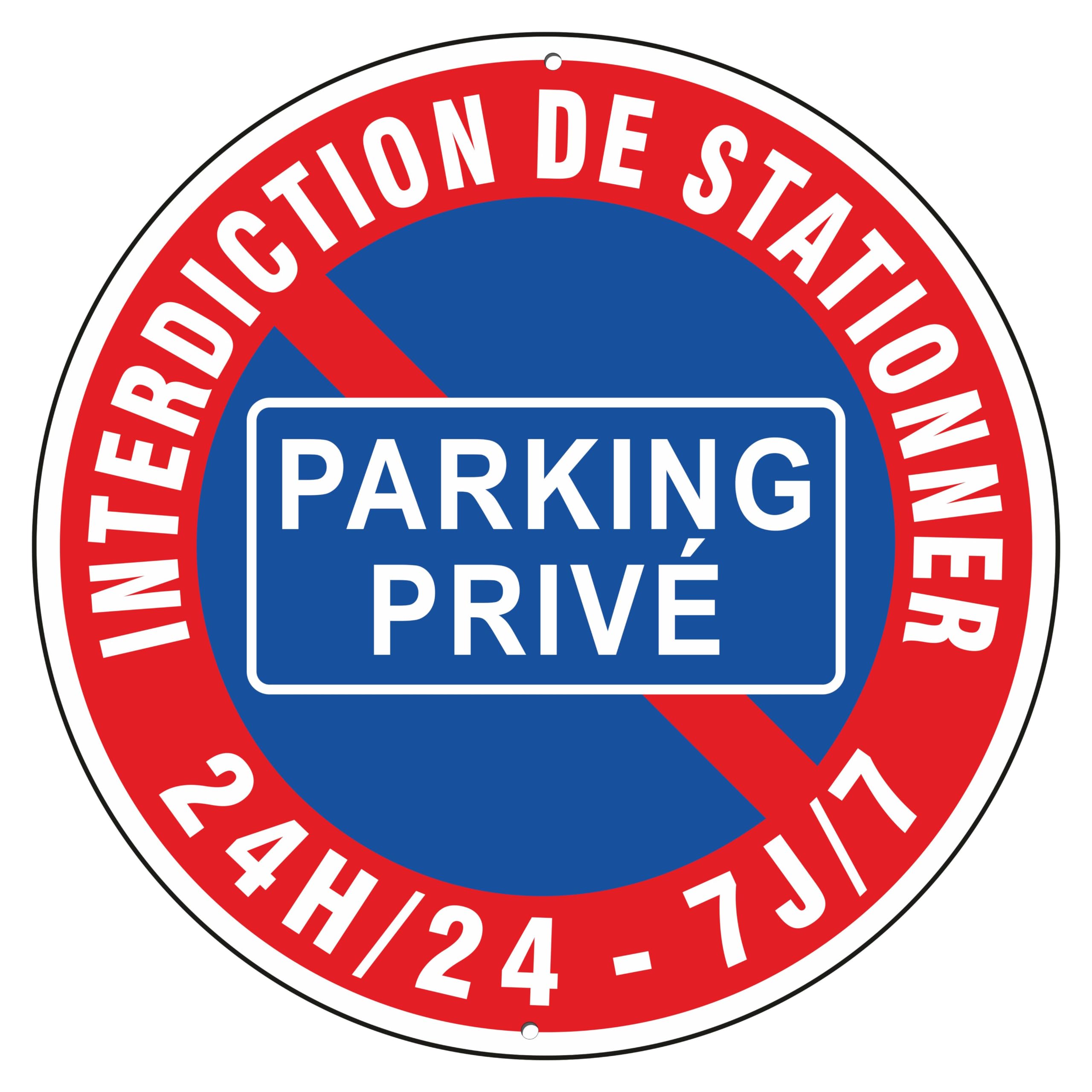 Pubblimania Parking Privé Panneau en aluminium composite de 3 mm. Pour usage extérieur ou intérieur (Parking Privè Cm Ø 30)