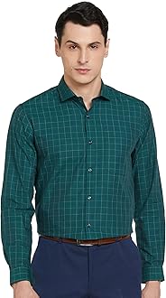 Men's Micro-Checkered Formal Slim Fit Full Sleeve Shirt | Cotton Rich