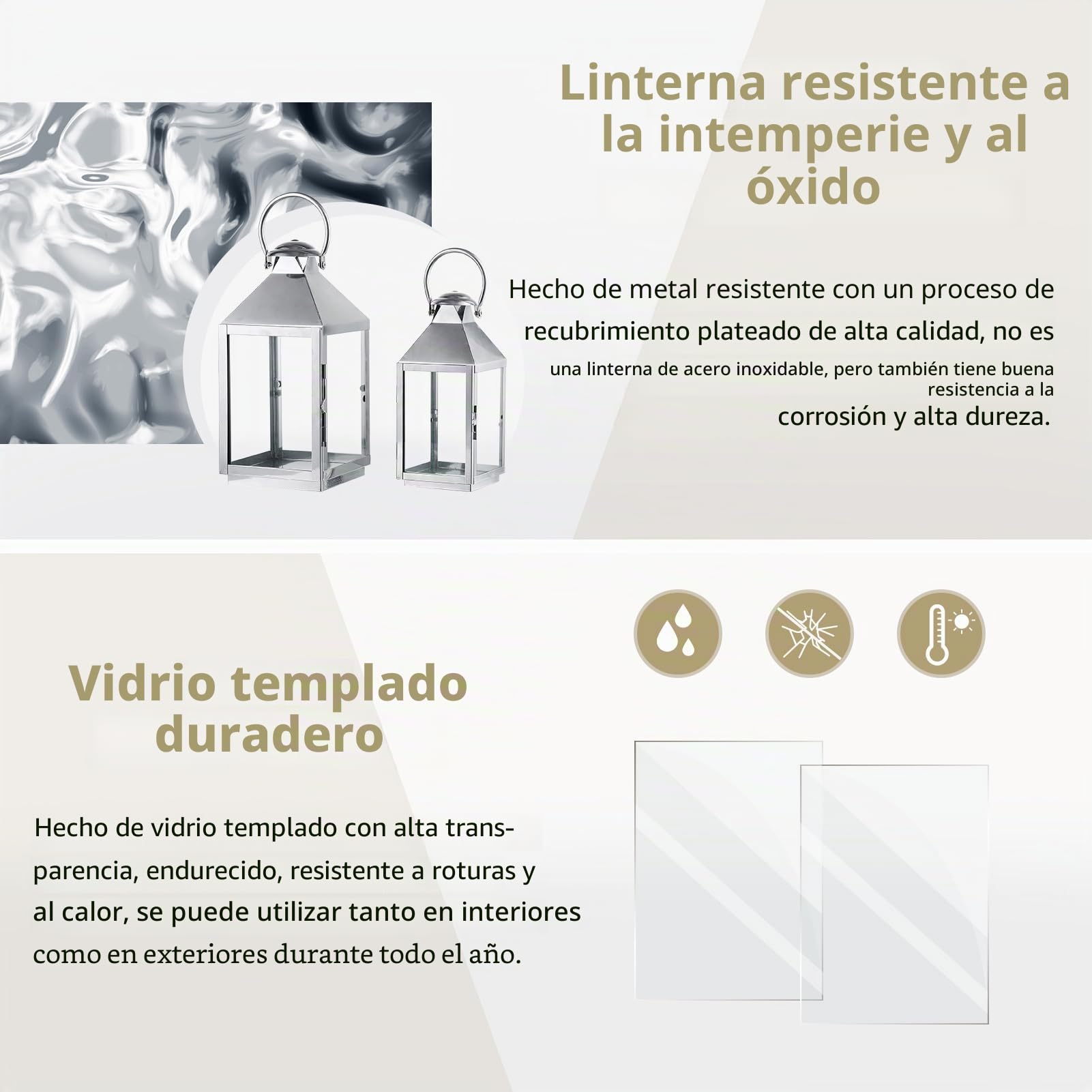 NUPTIO Tumba Linterna Cementerio Linternas para Velas: 35cm Al Aire Libre De Metal Linterna Linterna Urna De Plata Tumba Resistente A La Intemperie Luz del Viento Al Aire Libre Gran Jardín Interior