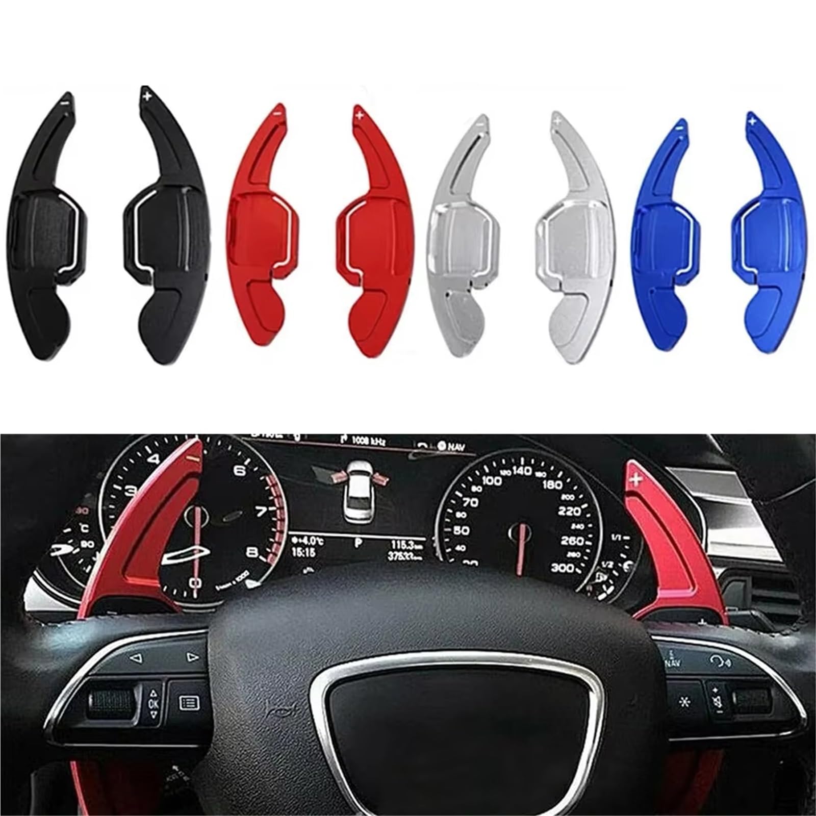 Set Palettes Volant Compatible Avec Pour A7 S7 2013-2018 Pour A8 S8 2011-2017 Extensions De Levier De Vitesse À Palettes En Aluminium