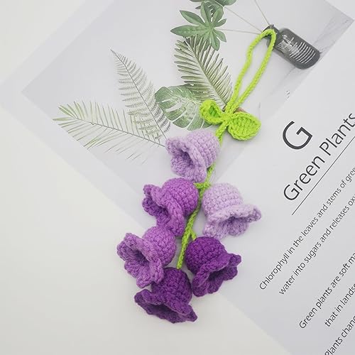 Miniatura 4 de Adorno colgante para espejo retrovisor de automóvil, cesta de flores de ganchillo, accesorio para plantas, adorno de automóvil hecho a mano,