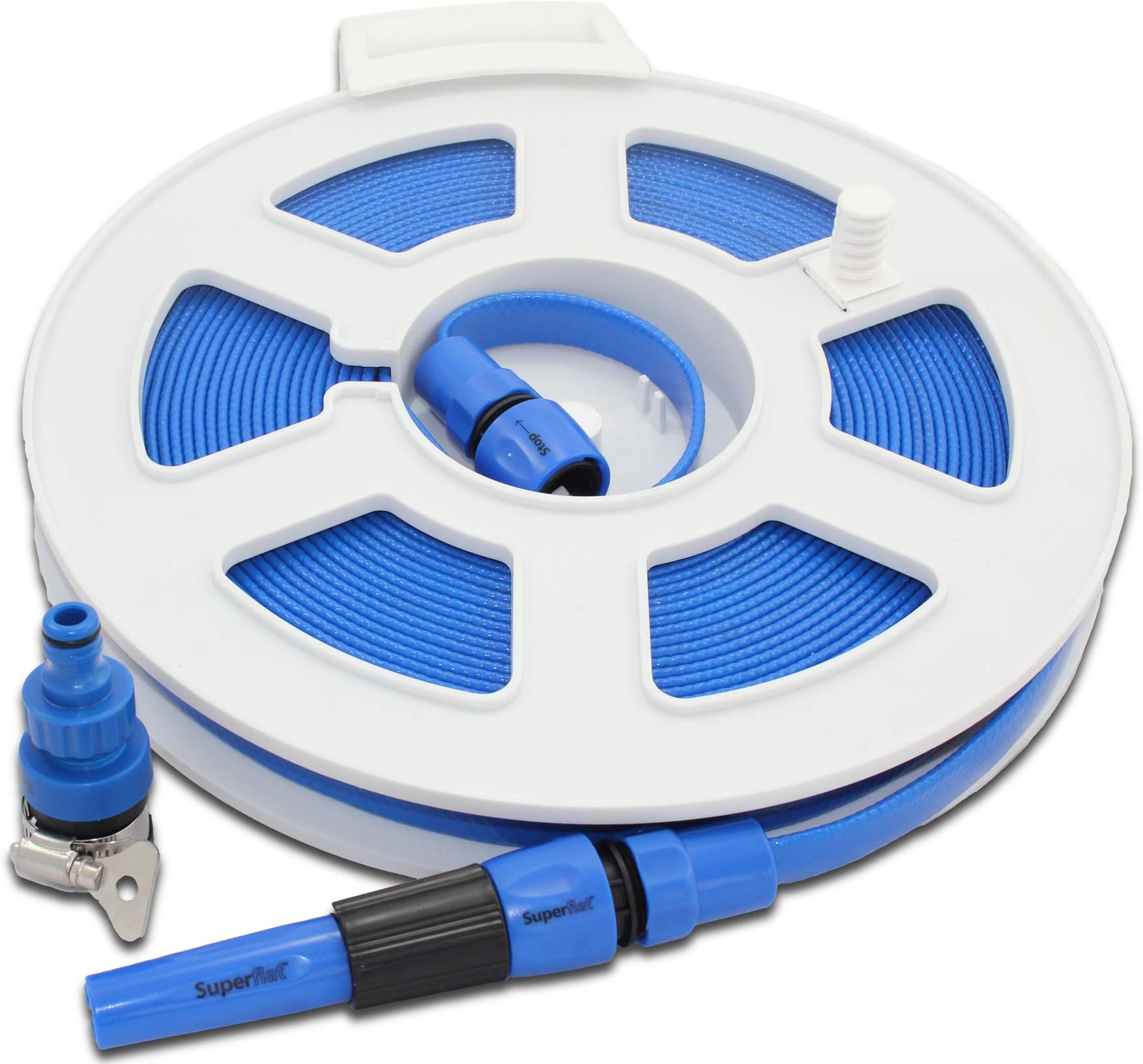Roll On 20M Super Flat Water Hose Food Grade Reel Caravan Motorhome Boat