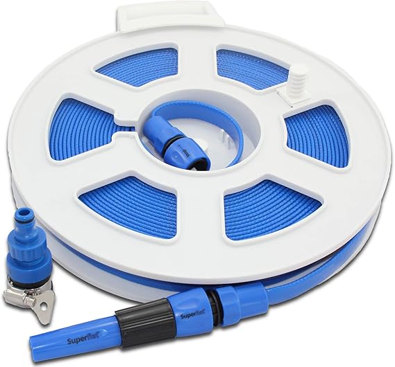 Roll On 20M Super Flat Water Hose Food Grade Reel Caravan Motorhome