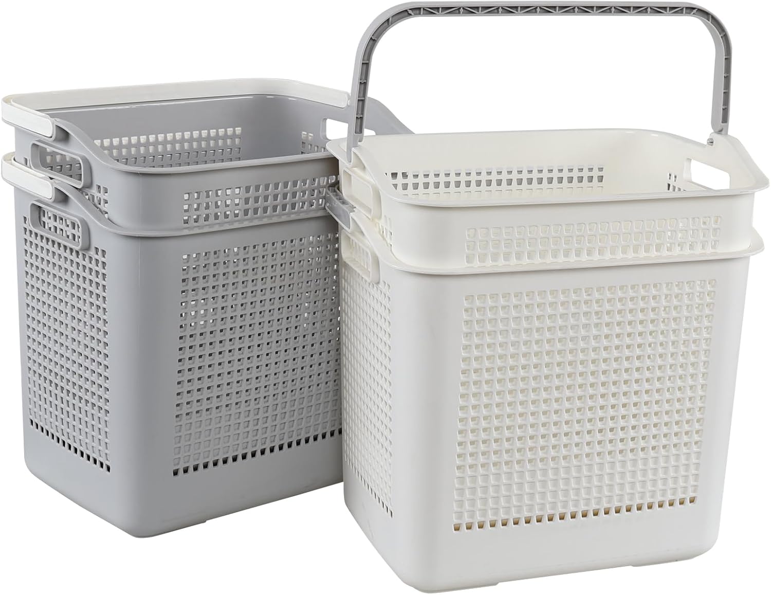 35l Clothes Basket Set of 4, Clothes Hampers for Laundry with Carry Handle