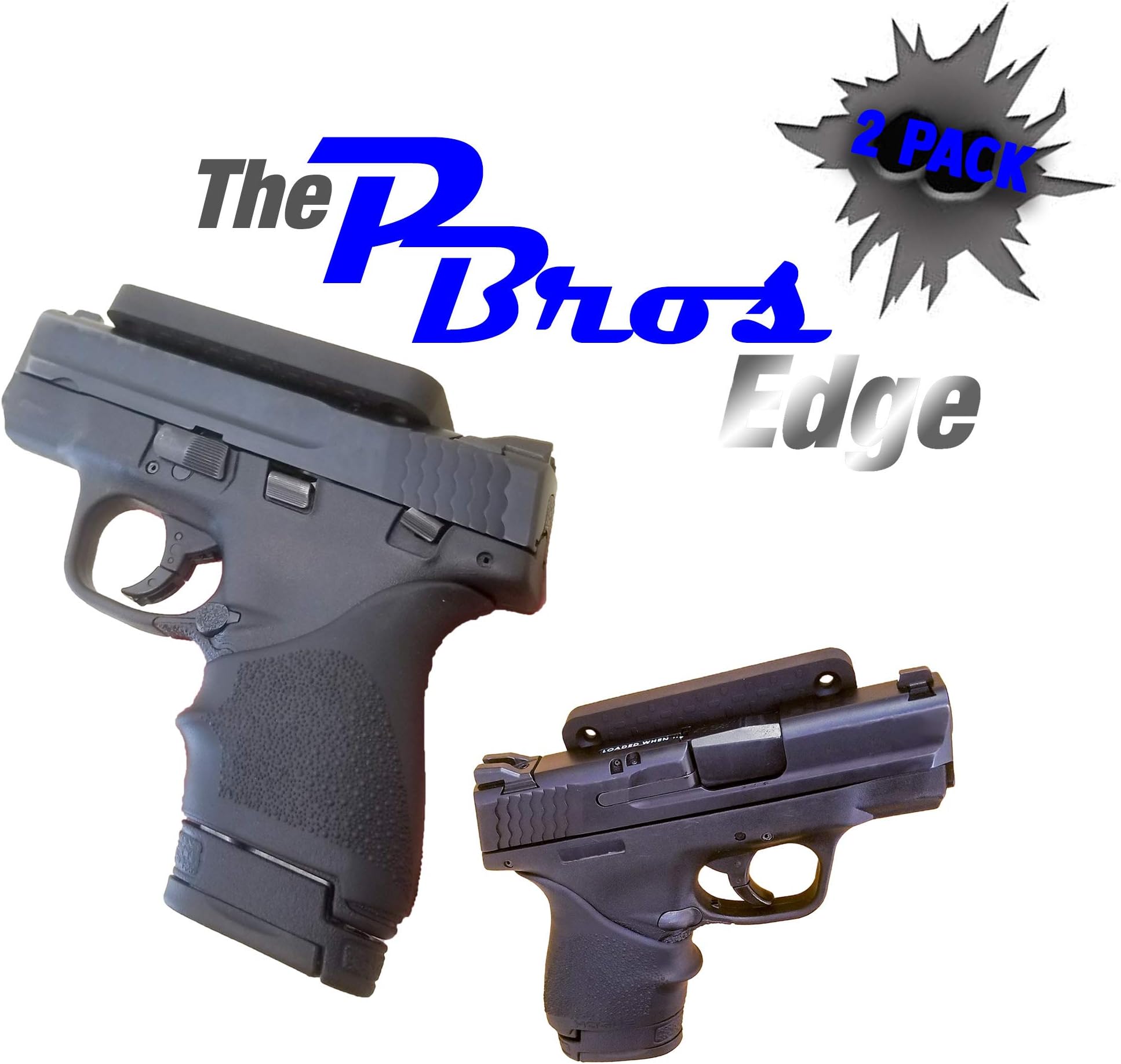 PBros Magnetic Gun Mount | Magnetic Gun Mount for Women and Men, Magnetic Holster, Concealed Carry Holster | Get The Edge!! | 2-Pack of 40 lb. Rated, Rubber Coated Gun Mounts