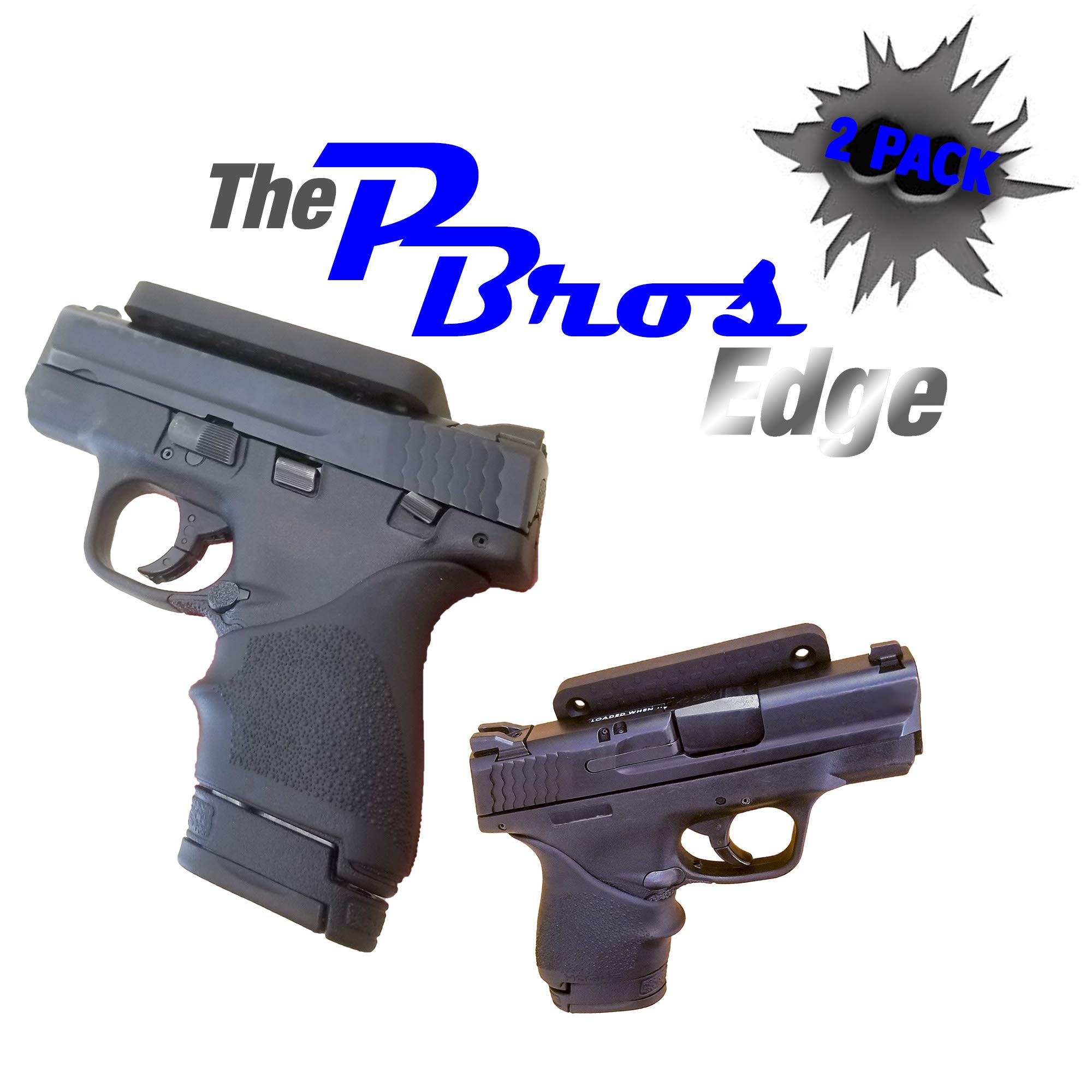PBros Magnetic Gun Mount | Magnetic Gun Mount for Women and Men, Magnetic Holster, Concealed Carry Holster | Get The Edge!! | 2-Pack of 40 lb. Rated, Rubber Coated Gun Mounts