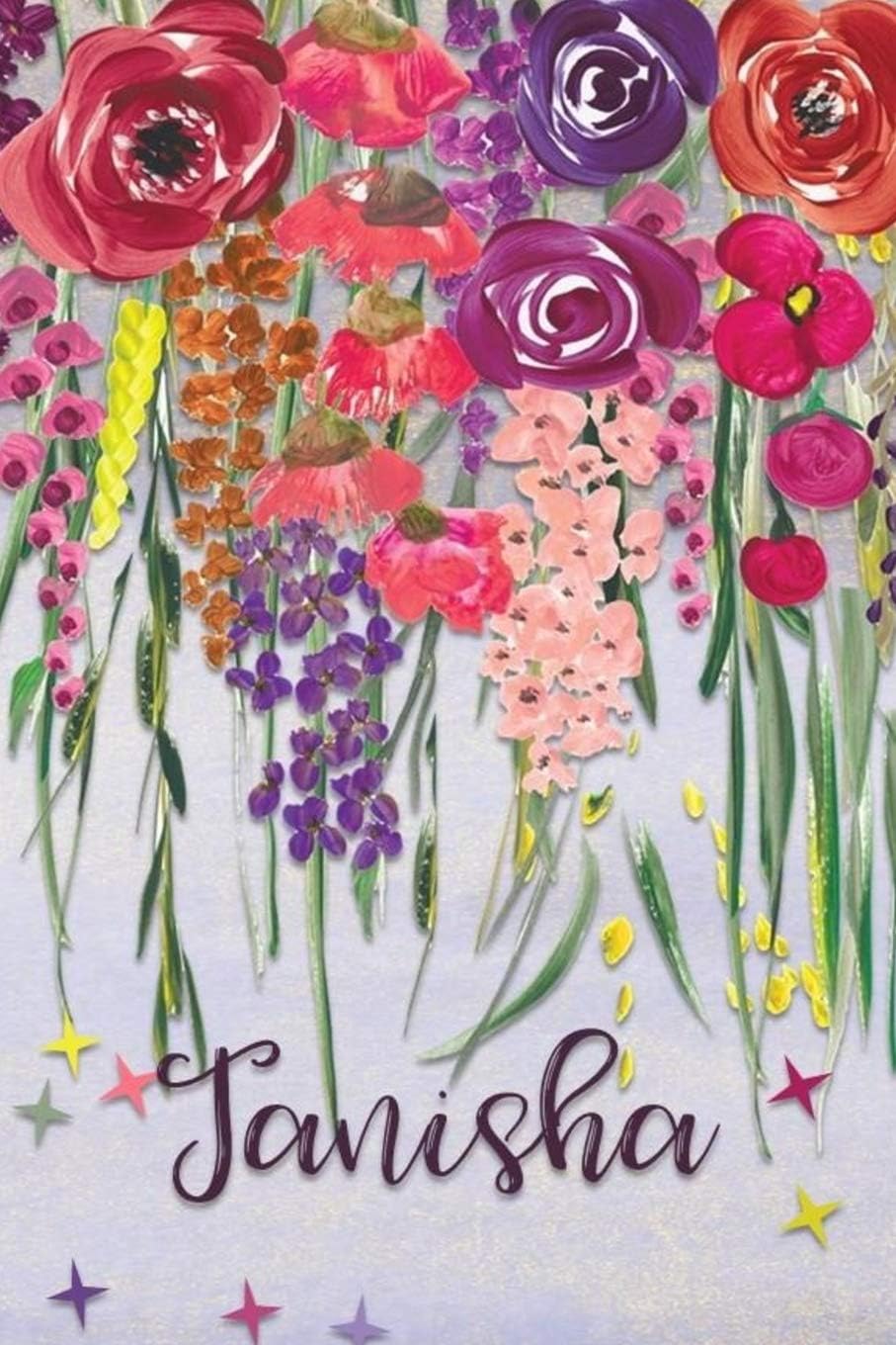Tanisha: Personalized Lined Journal - Colorful Floral Waterfall (Customized Name Gifts)