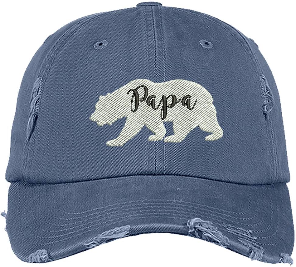 Papa Bear Distressed Baseball Cap- Unisex Dad Hat