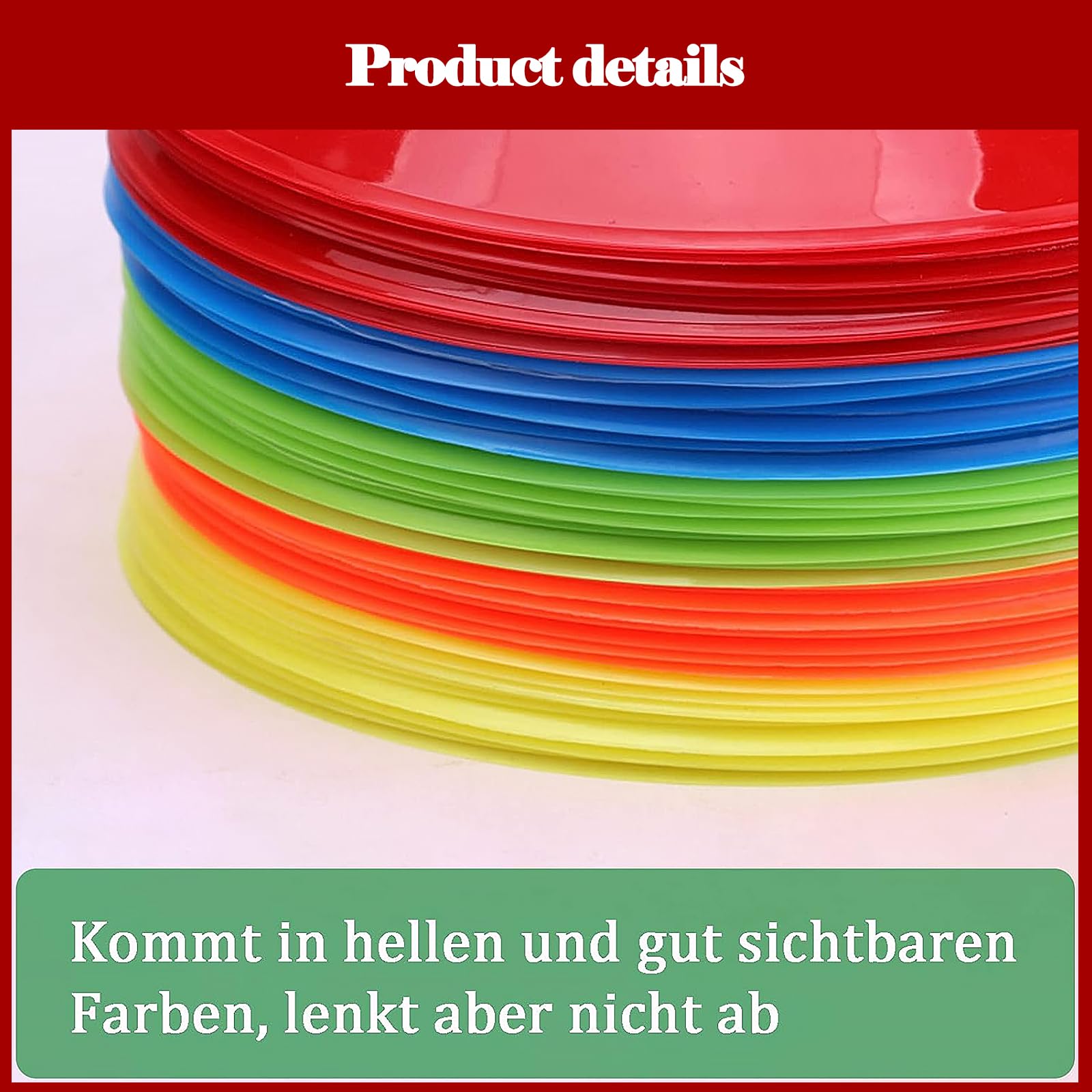 ANROI 40er Set Mini-Trainingshütchen für Fußball, Basketball, Training & Übungen - Rot & Blau
