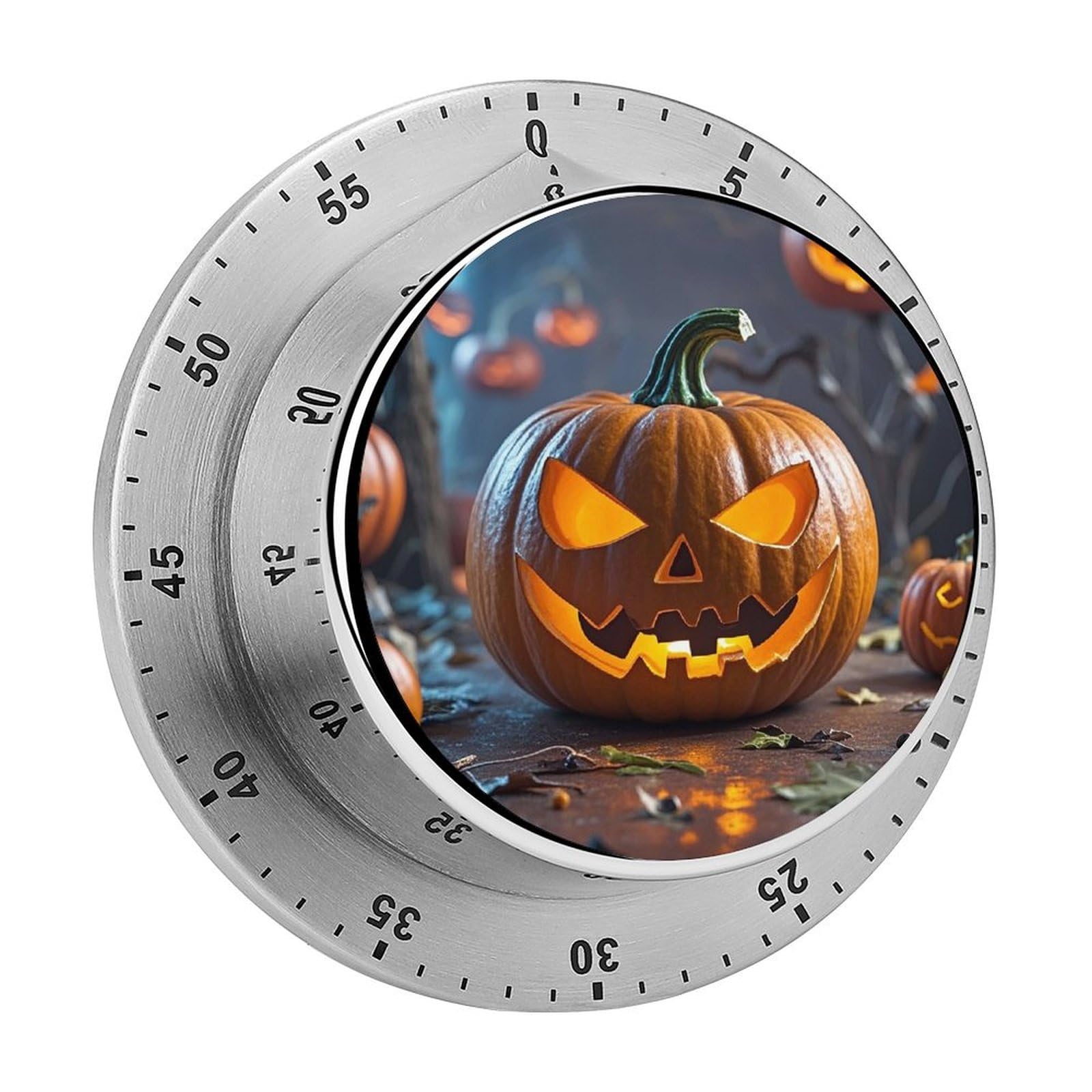 Lighted PumpkinManual Countdown Timer with Magnetic Base Visual Mechanical Timer for Classroom Home Study and Cooking