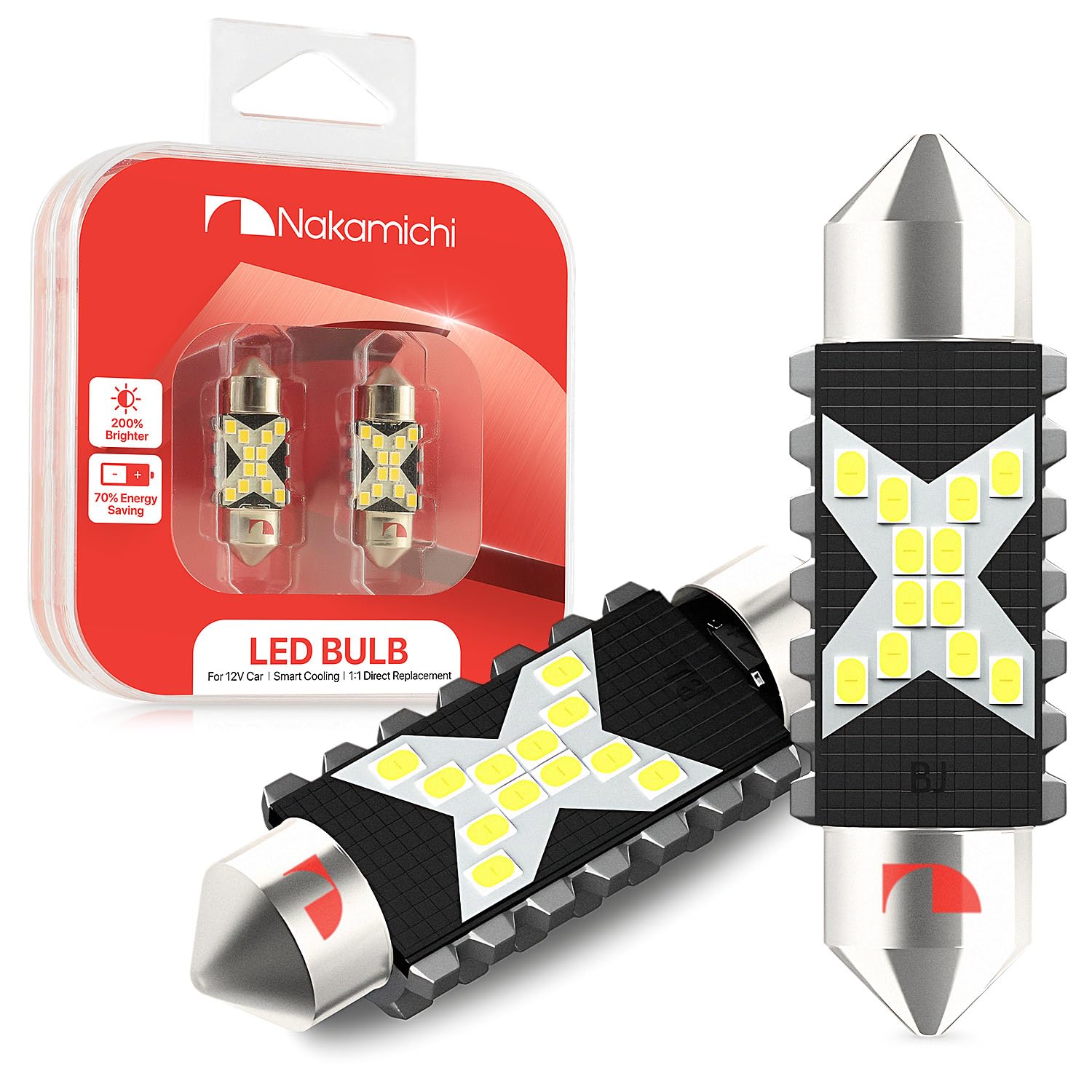 Sponsored Ad - Nakamichi LED Bulb 578 C5W Festoon LED Bulbs CANBUS Error Free 12-SMD 2016 Chipsets 6000K White Replacement for Car Interior Map Dome Courtesy License Plate Lights (Pack of 2) (White Colour, 31mm)