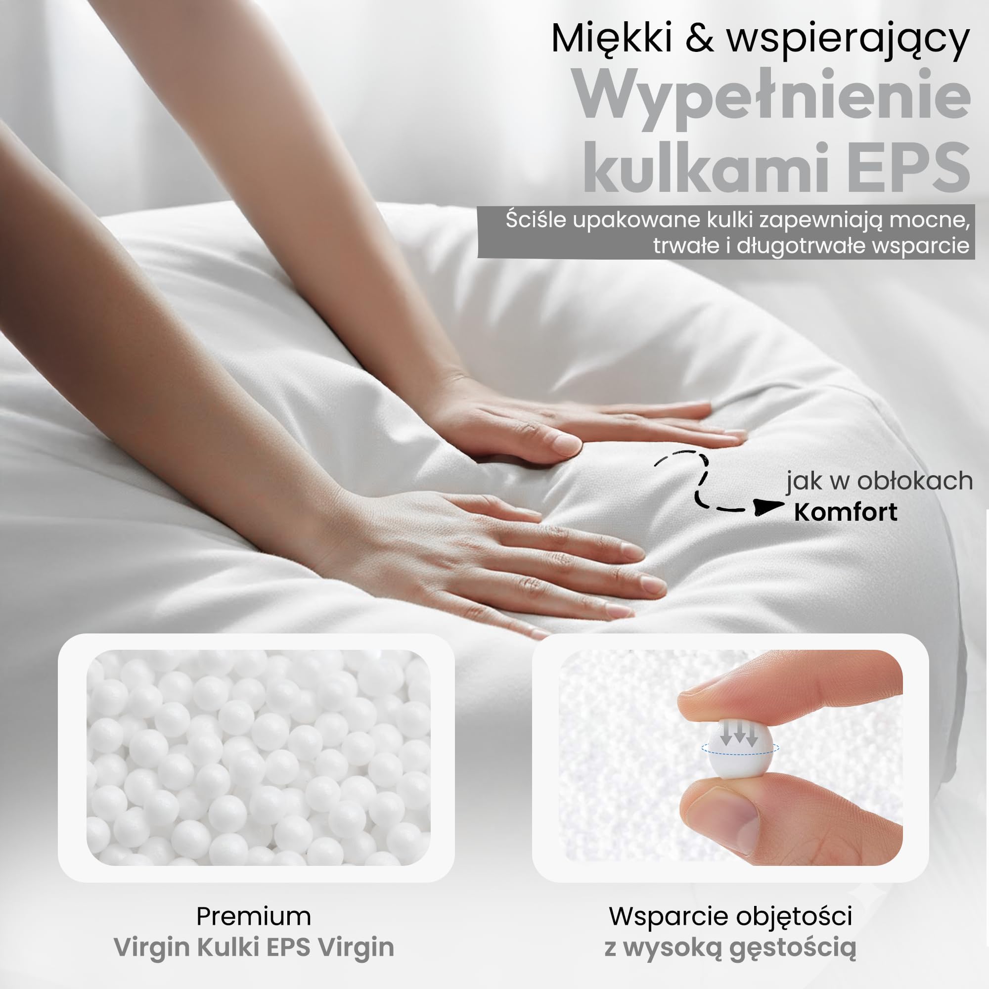 Lazy Bag® Kulki EPS do Beanbaga 300 l - Wkład do Pufy - styropian kulebki | Oryginalne kulki styropianowe do pufy, poduszki i siedziska - bezzapachowe, produkowane w Niemczech