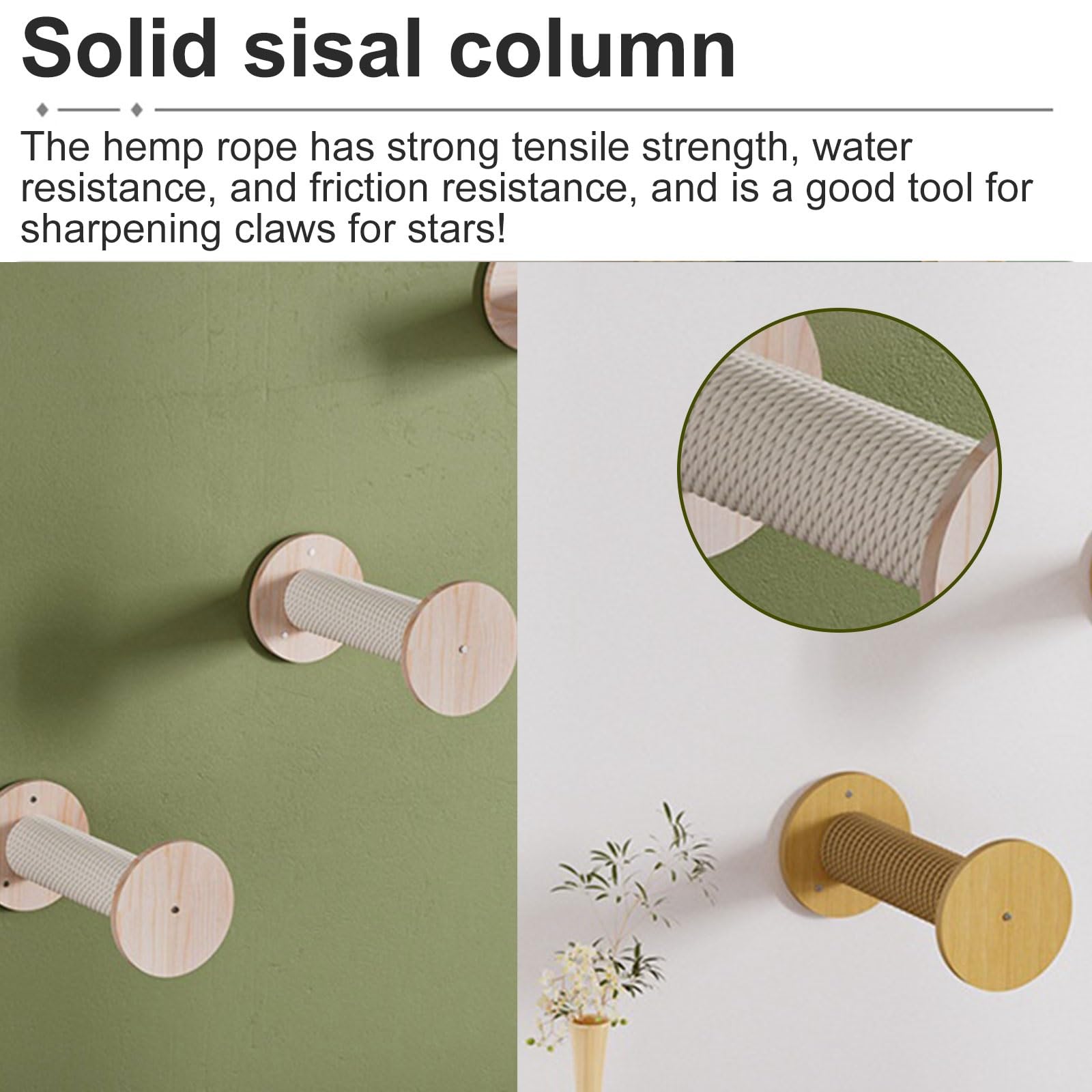 Mensole per Gatti, Parete da Arrampicata per Gatti, Mensole e Trespoli, Passerelle per Gatti per Pareti, Scala in Sisal, Piattaforma(Beige)