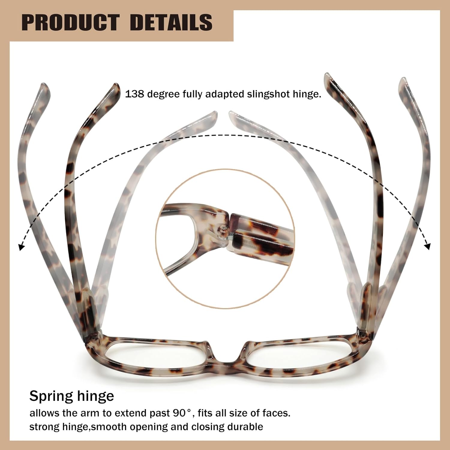 Kerecsen Reading Glasses 5 Pairs Ladies Fashion Spring Hinge Readers for Women - Image 3