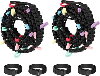 LECART 2 PCS Paracord Duck Holder Fit for Jeep Wrangler YJ TJ JK JL & Gladiator JT, Duck Display Rope with Elastic Bands, Fits Roll Bar, Holds up to 36 Ducks, Easy Install Car Interior Accessory
