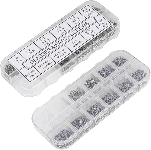 Miniatura 2 de Kit de reparación de 1100 lentes, tornillos para lentes de sol pequeños, tornillos para gafas y 5 pares de almohadillas nasales con micro