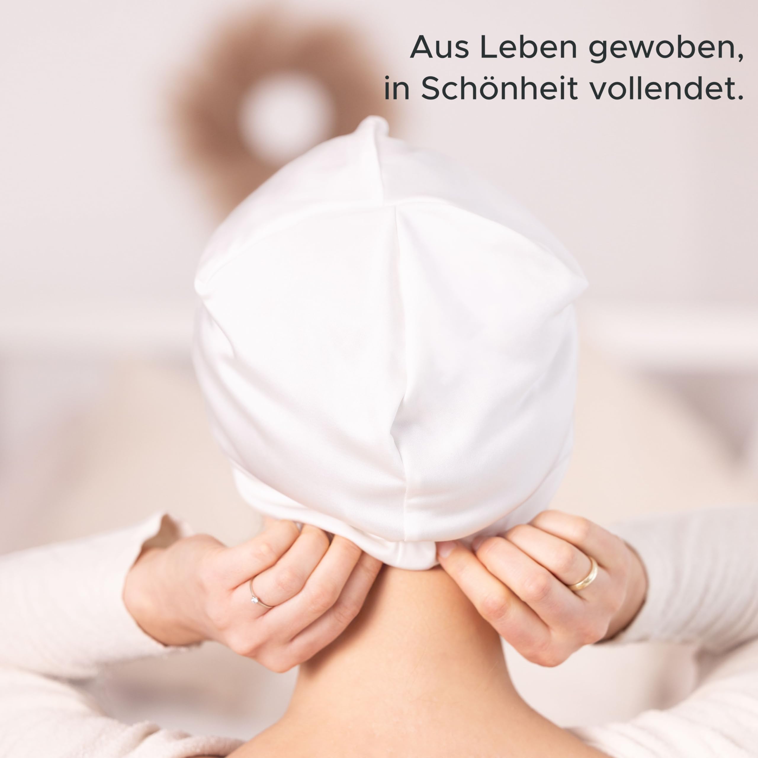 Seiden-Schlafhaube aus Peace Silk - Tierfreundlich, 100% echte Maulbeerseide, ungefärbt, ohne scharfe Chemie, sanft zum Haar, Einheitsgröße