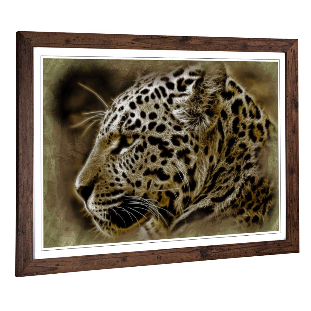 Big Box Art Framed Print of Jaguar 2 Design | Wall Art Picture | Home Decor for Kitchen, Living, Dining Room, Lounge, Bedroom, Hallway, Office, Walnut, A2 / 24.5x18 Inch / 62x45cm