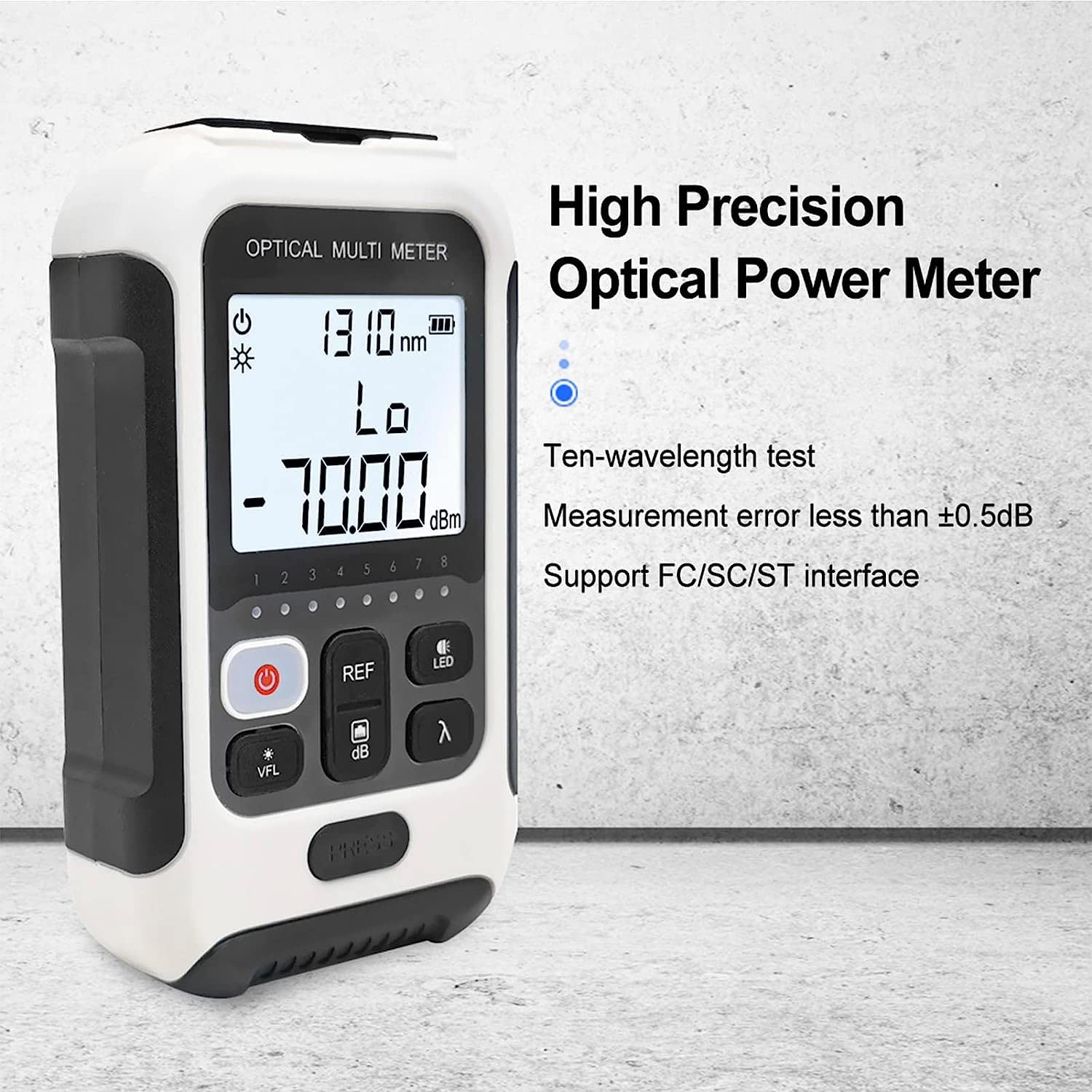 4-in-1 Glasfaser-Leistungsmesser – Tragbarer ABS-Multitester Für Kommunikationstechnik, -70 Bis +10 DBm (TM570AL-V30-30MW)