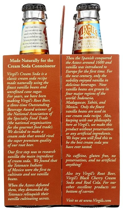 Virgil's Cream Soda (4 X 12 Oz Bottles) (Pack of 2)