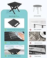 Vista 7 de SERWALL Portable Folding Adirondack Table, HDPE Material Outdoor End Table, No Assembly Required, Weather-Resistant, 110 lbs Capacity, Small Table
