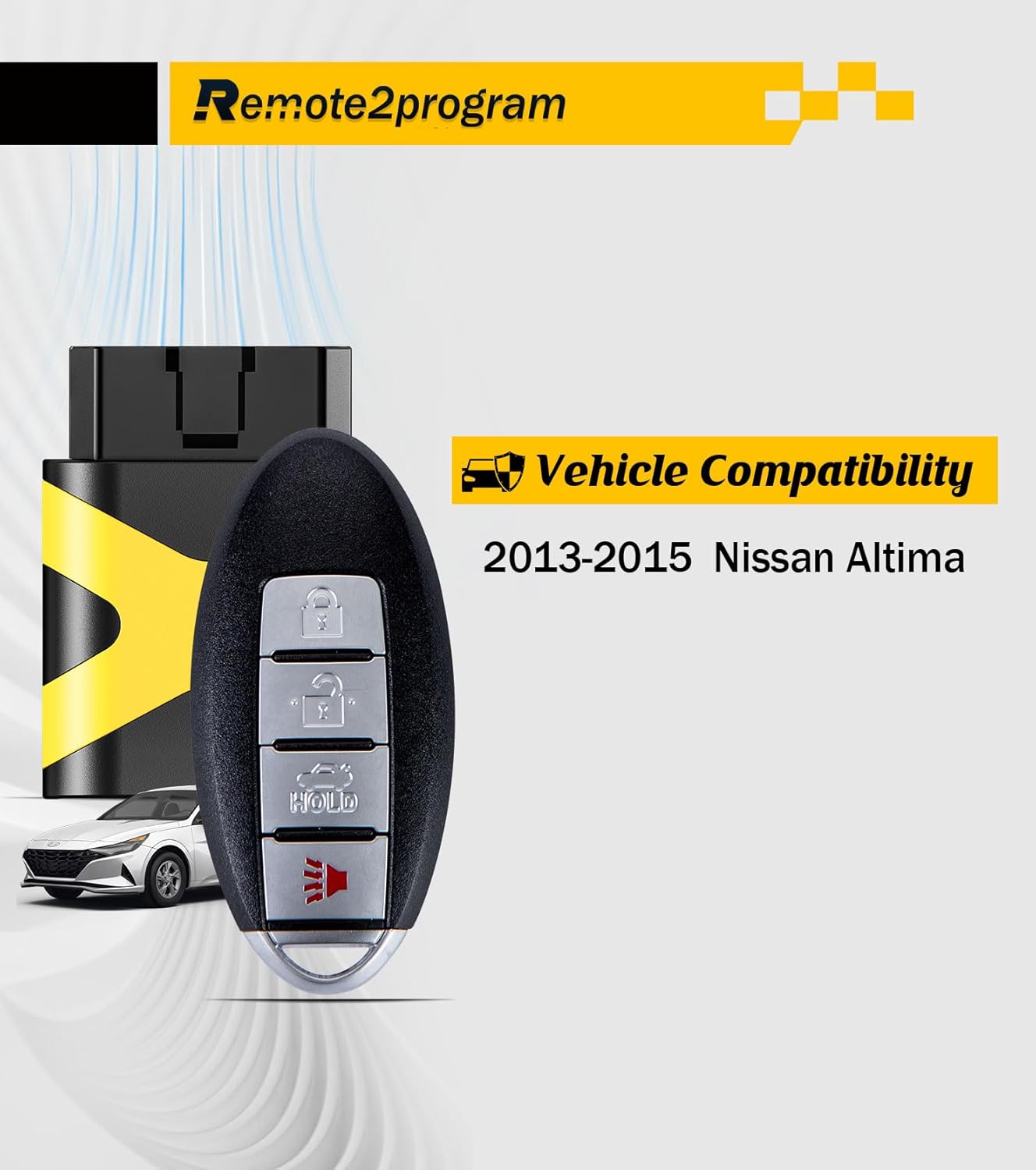 Self Programmable 47 Chip Smart Car Key Fob Replacement for 2013-2015 Nissan Altima with FCC: KR5S180144014 (4 BTN/47 CHIP Self Program Tool)