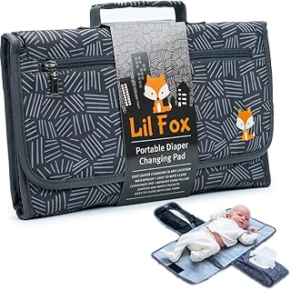 Baby Changing Pad by Lil Fox. Portable Changing Pad for Baby Diaper Bag or Changing Table Pad. One-Hand Diaper Change Pad....