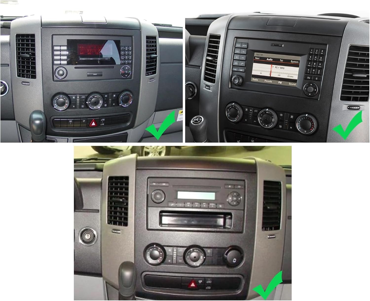 Car Radio for Mercedes Benz Sprinter 2006-2017 Stereo with Wireless Carplay Android Auto, 9'' Touch Screen Upgrade for Sprinter Head Unit Bluetooth, FM, GPS Navi, WiFi, Backup Camera
