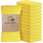 Softolle Bar Mop Towels, Pack of 12-16x19 Inches - 100% Cotton Super Absorbent Towels, Multi-Purpose for Home and Bar Cleaning (Yellow)