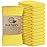 Softolle Bar Mop Towels, Pack of 12-16x19 Inches - 100% Cotton Super Absorbent Towels, Multi-Purpose for Home and Bar Cleaning (Yellow)
