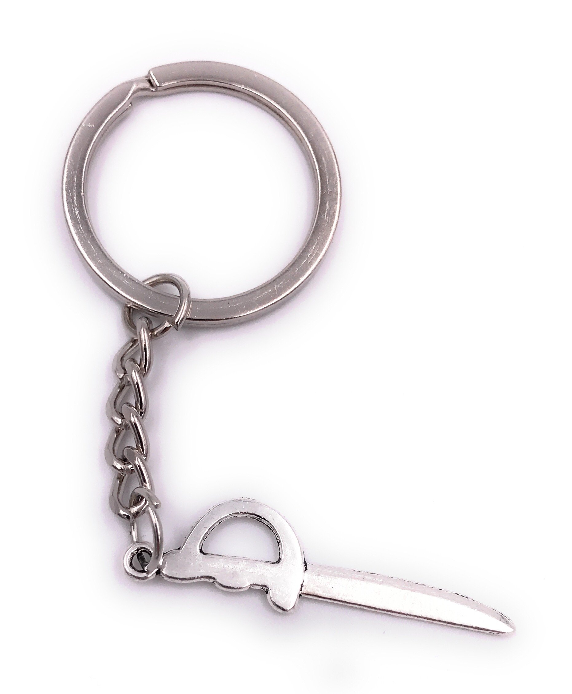 H-Customs Schwert Saber Dagger Heavy Pirate Keychain Silver Metal Pendant