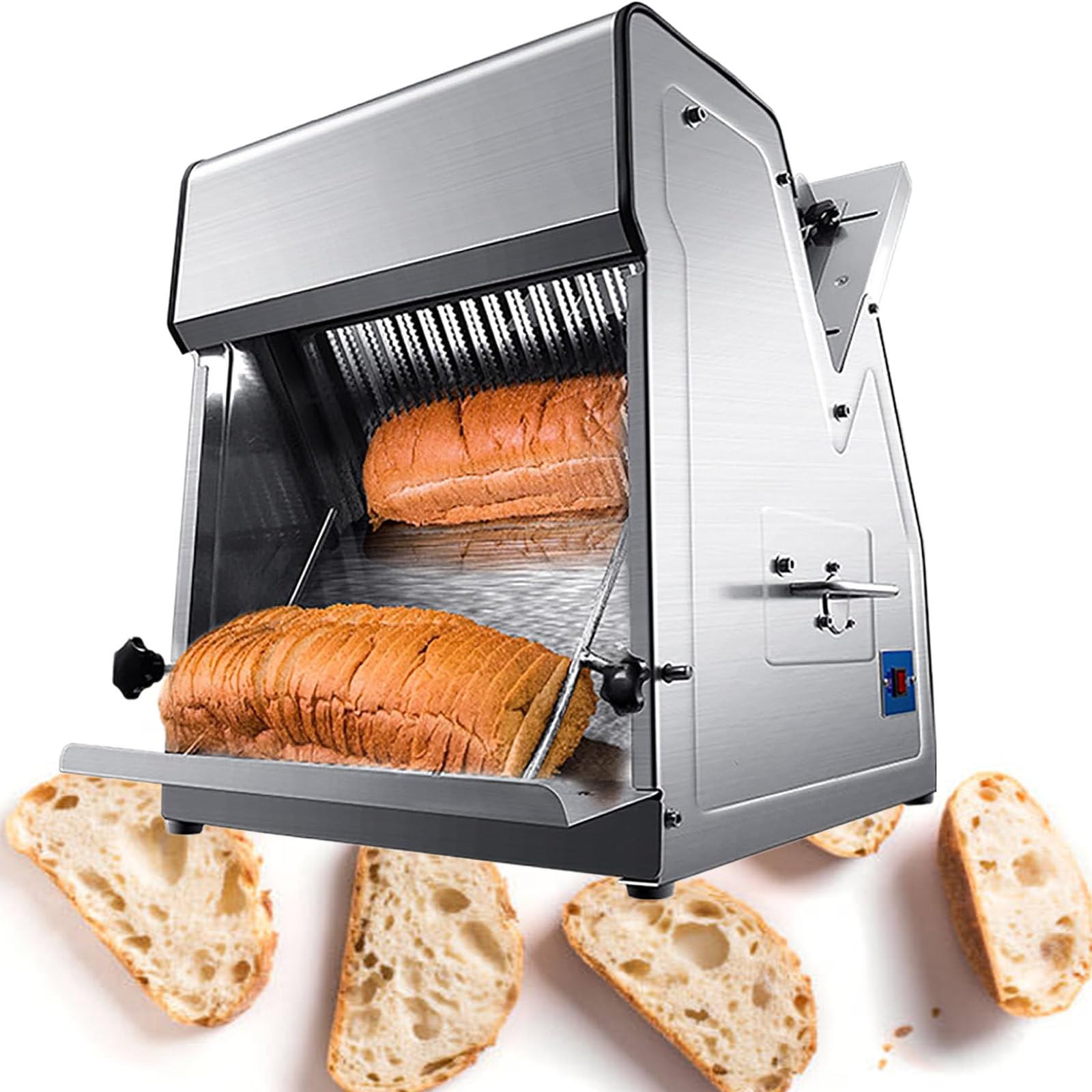 ASerZenith Commercial Grade Electric Bread Slicer With Adjustable Thickness And Automated Operation For Bakery And Home Use