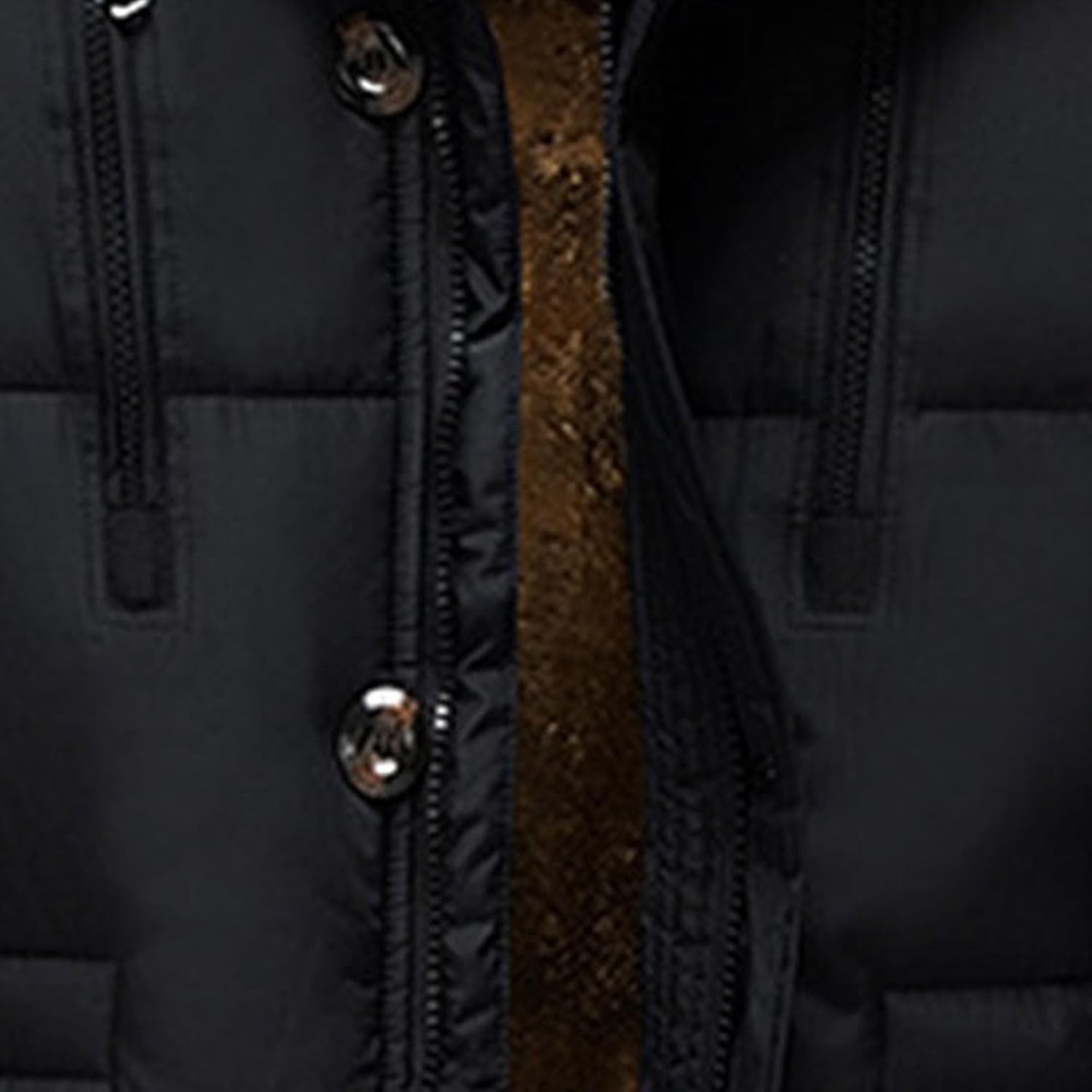 Men's Padded Winter Hooded Jacket Sherpa Lined Warm Windproof Parka Coat Skinny Qulited Outwear With Fur Hood