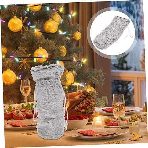 Miniatura 9 de NOLITOY 4 piezas Decoración de Navidad Cubierta de botella de vino Decoración de botella de vino Bolsa de regalo de vino Cubierta de botella de