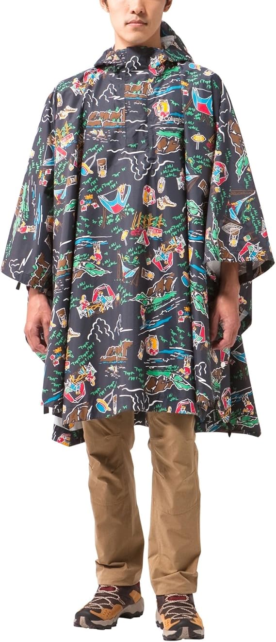 Amazon コロンビア ポンチョ メンズ Pu1671 S14 Black Pattern 日本 M 日本サイズm相当 レインコート ポンチョ 通販