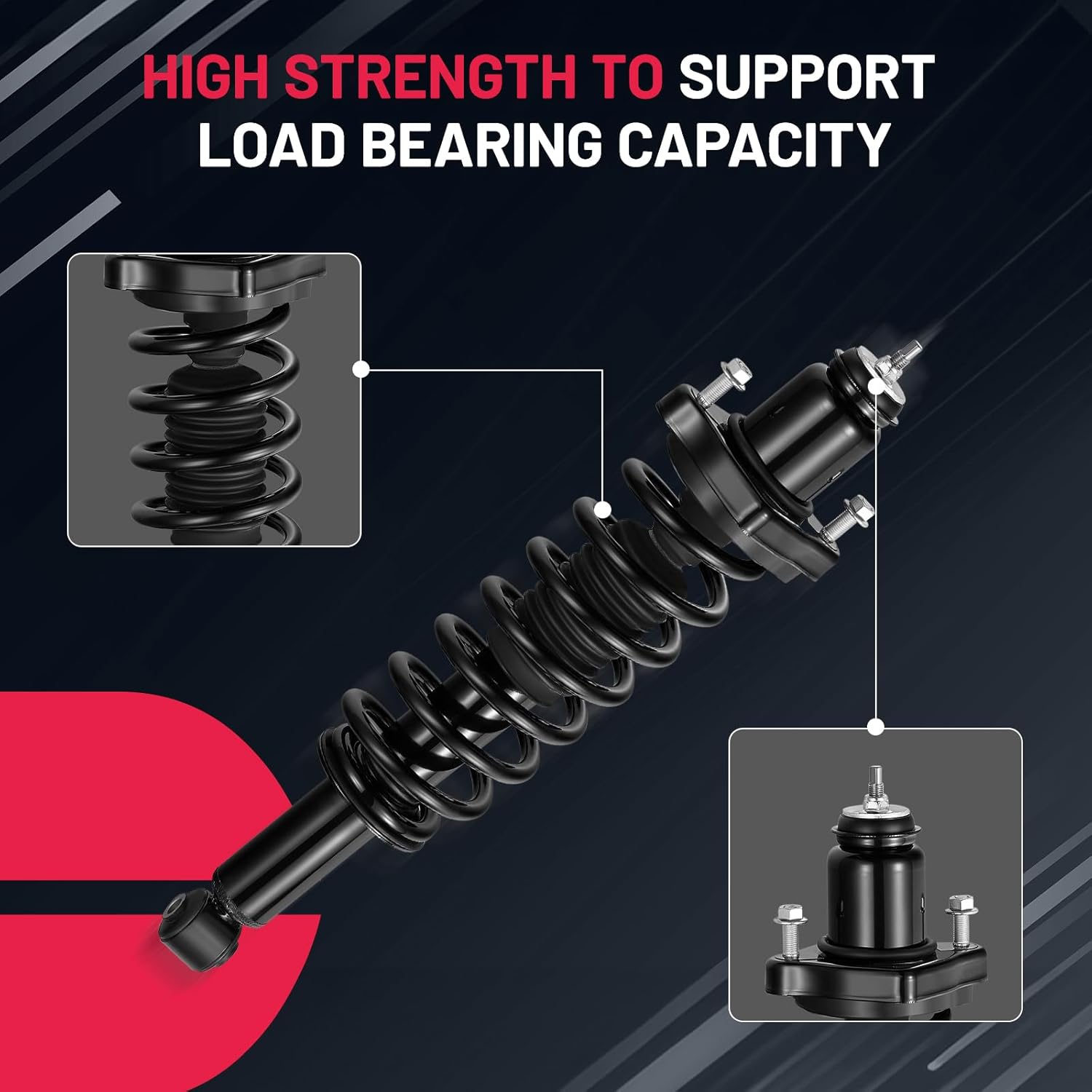 BDFHYK 2PCS Rear Shock Absorbers kit Compatible with Dodge 2007-2012 Caliber 2.0L l4, 2007-2009 Caliber 1.8L l4 Replacement Struts Shocks Assembly for 172401