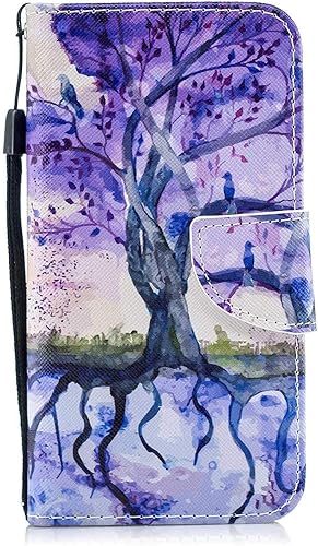 HA lle fA r Galaxy Edge  Bear VillageA  Brieftasche Leder SchutzhA lle mit kartenfA chern  Farbe Muster Multifunktion KlappstA nder HA lle fA r Samsung Galaxy Edge   6 Baum 